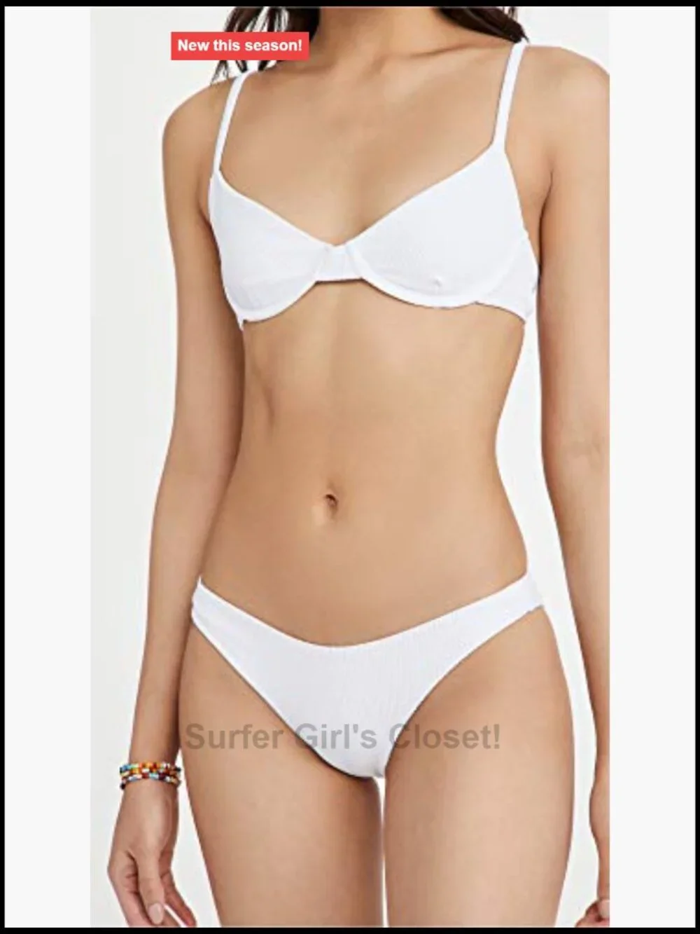 Underwire Bikini Top with Adjustable Straps, Hand Wash Only